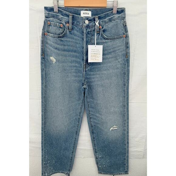pistola Denim - Pistola Women's Distressed Skinny Jeans Size 28 Blue Denim Raw Hem
